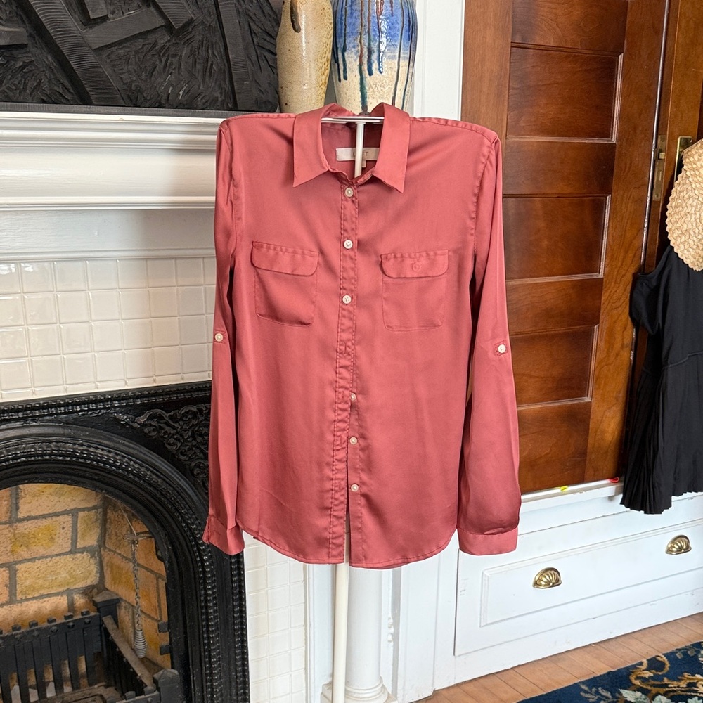 LOFT Utility Blouse in Terracotta/copper. Worn once. 79‎ retail
